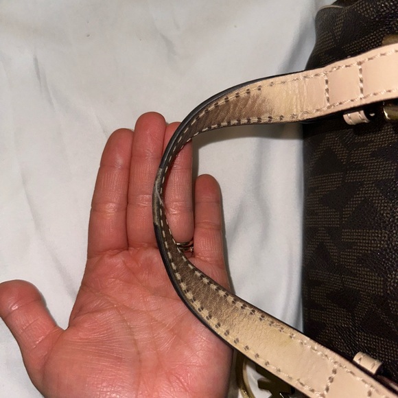 Michael Kors Grayson Monogram Satchel Brown Leather - Picture 9 of 13